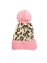 Load image into Gallery viewer, Toddlers Cheetah Pom Pom Beanie
